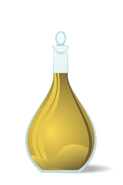 Ilustração garrafa de vinho branco — Fotografia de Stock
