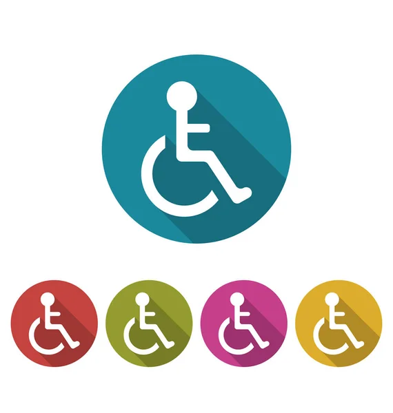 Kolorowy piktogram niepełnosprawnych w Wheelchai — Zdjęcie stockowe