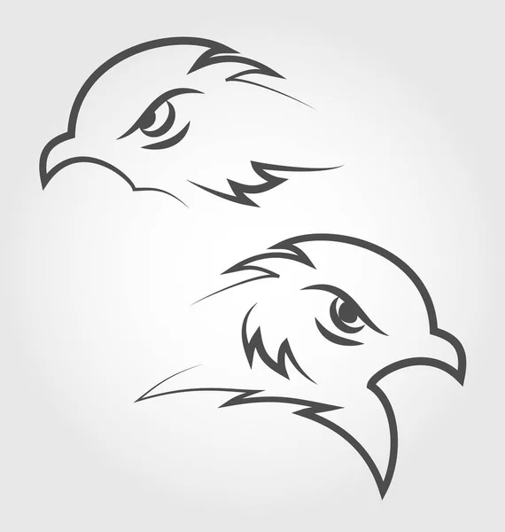 Pictogram eagle hoofden, Kaderstijl — Stockfoto