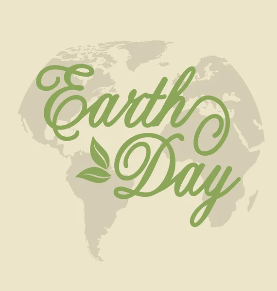Background for Earth Day Holiday, Lettering Text. Retro Style