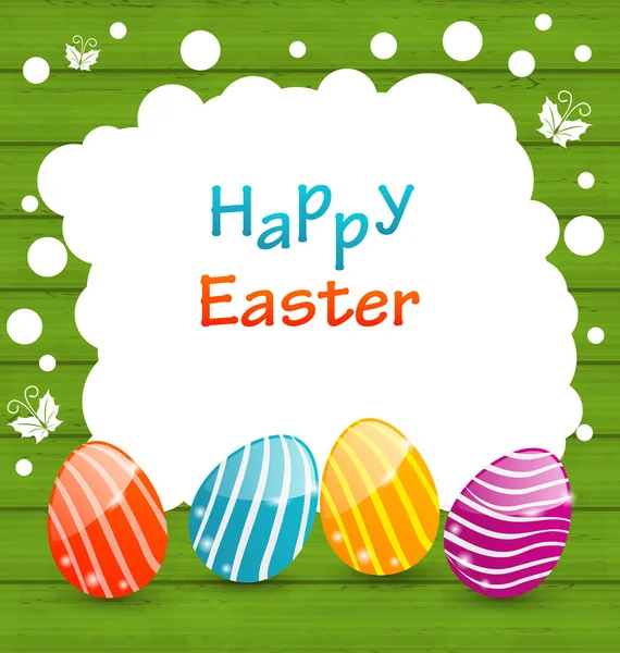 Tarjeta de vacaciones con huevos coloridos de Pascua — Foto de Stock