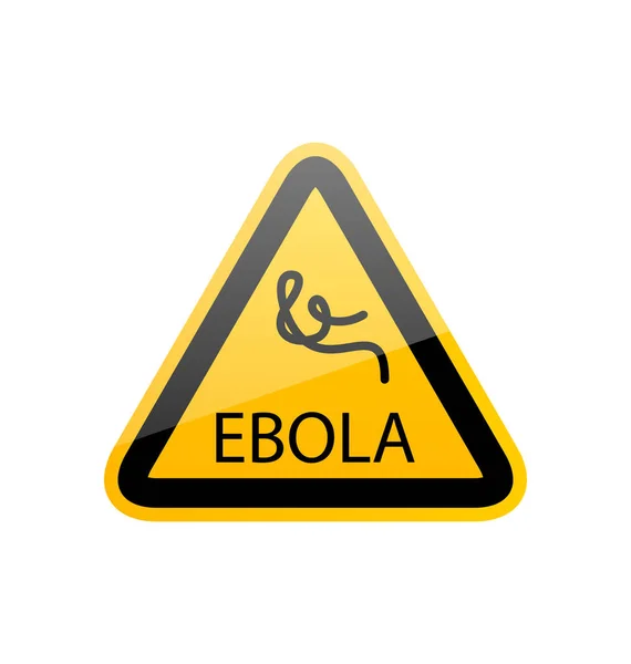 签署流行埃博拉病毒，危险符号警告 — 图库照片