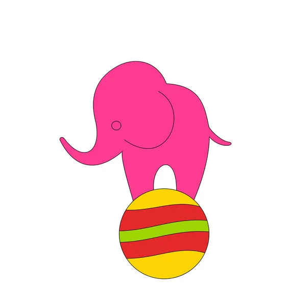 Дитячий цирковий слон балансування на м'ячі — стокове фото