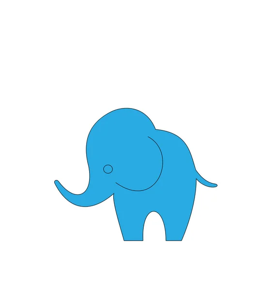 Karikatura slon izolovaný na bílém pozadí — Stock fotografie