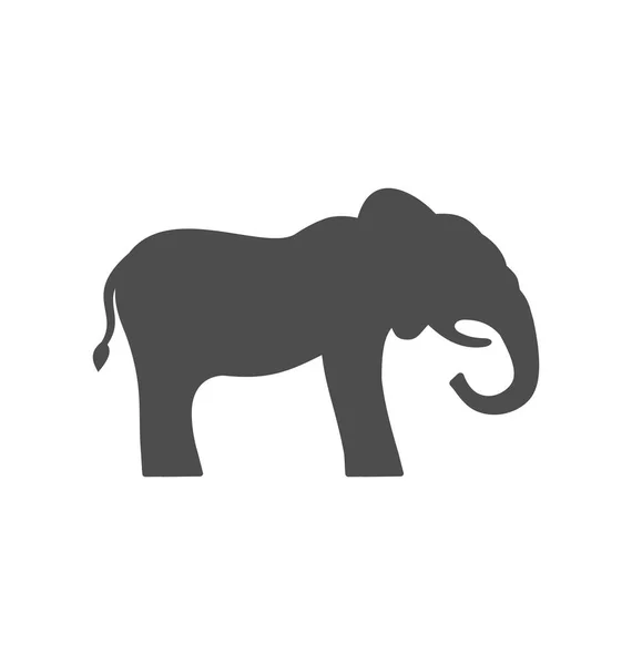 Elephant Silhouette Isolated on White Background — Stock Photo, Image