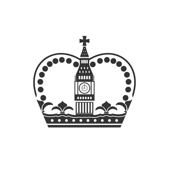 Concept van de Britse kroon geïsoleerd op witte achtergrond — Stockfoto