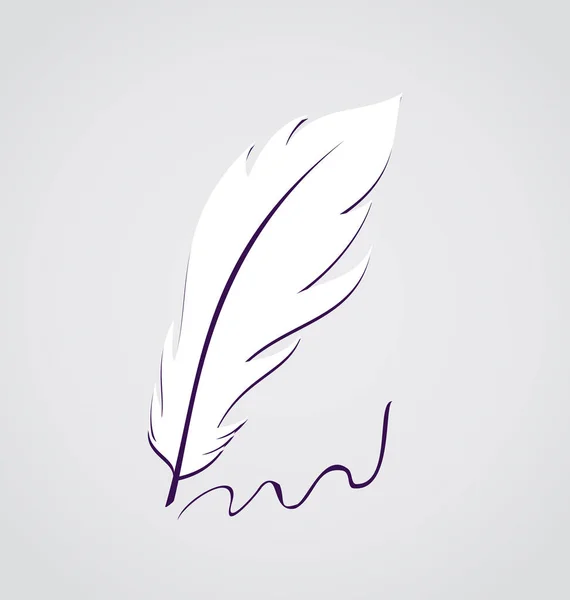 White feather kalligrafische pen geïsoleerd — Stockfoto