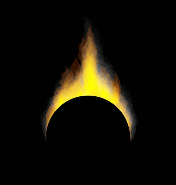 Siyah arkaplanda yanan ateş — Stok fotoğraf