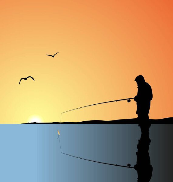 Рыбалка на озере
