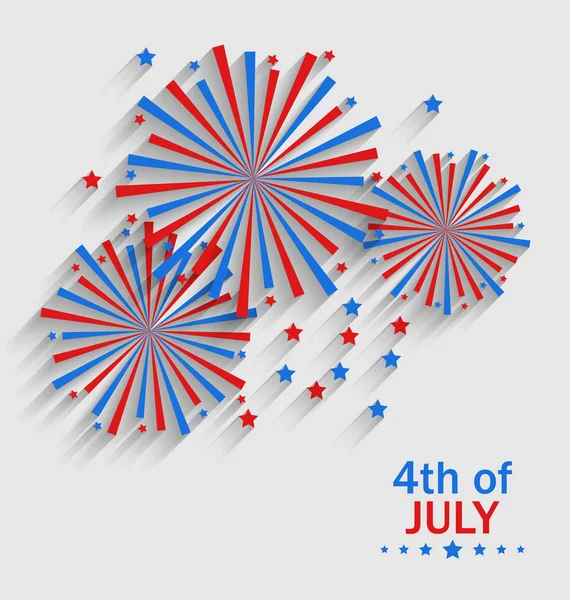 Fogos de artifício coloridos na bandeira dos EUA para o Dia da Independência da Celebração — Fotografia de Stock