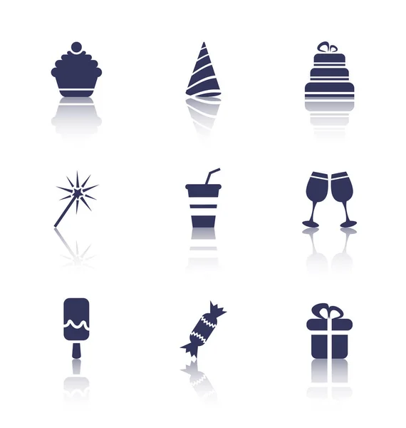 Iconos de fiesta de vacaciones y objetos de cumpleaños —  Fotos de Stock