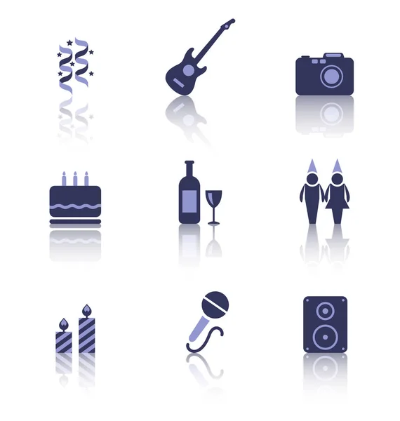 Party iconen van vakantie en verjaardag objecten — Stockfoto