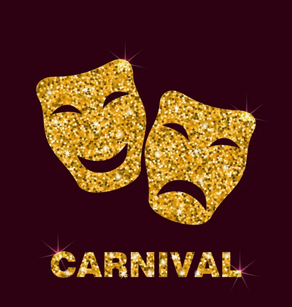 Illustrazione Golden Glittering Carnival Mask — Foto Stock