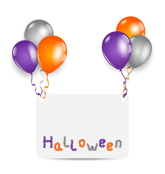 Carta di Halloween con set palloncini colorati — Foto Stock