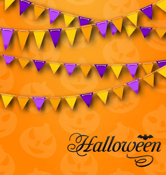 Decoração com colorida Bunting Pennants para festa de Halloween — Fotografia de Stock