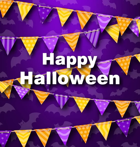 Appeso colorato per festa di Halloween con corde triangolari — Foto Stock