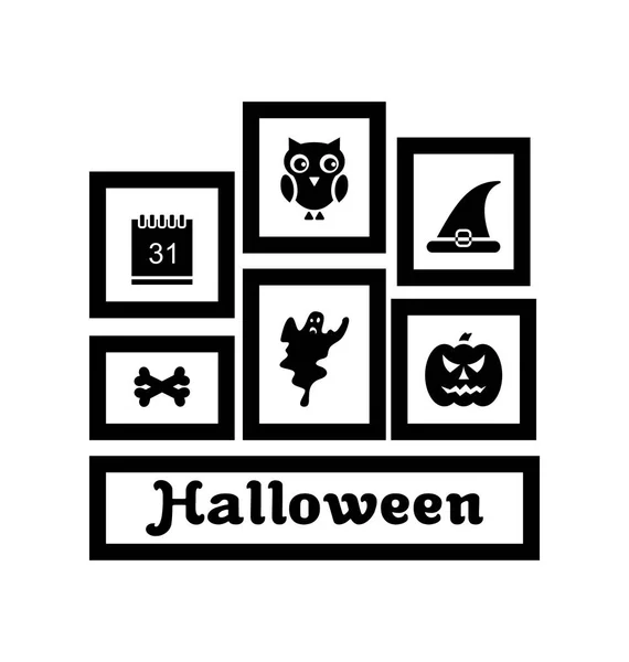 Rámečky s tradiční Halloween symboly — Stock fotografie