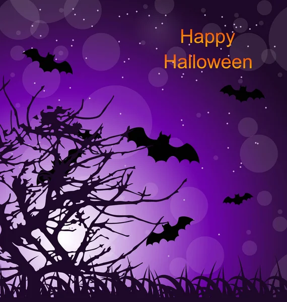 Ночь Хэллоуина с летучими мышами — стоковое фото