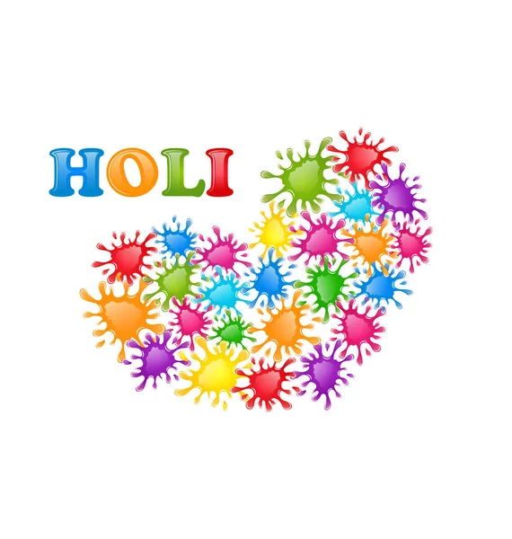 Kleurrijke verf Splatter in formulier hart voor Indiase Festival Holi C — Stockfoto