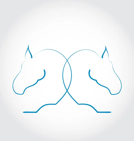 Sinal de dois cavalos estilizados mão desenhada — Fotografia de Stock