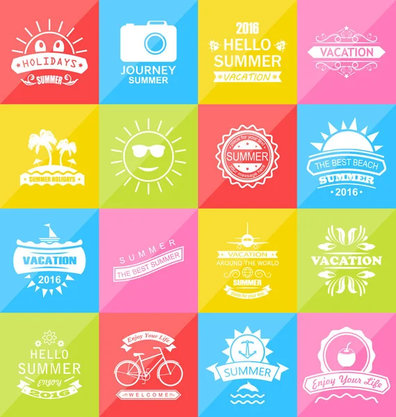 Definir feriados de verão Etiquetas, Elementos de design — Fotografia de Stock