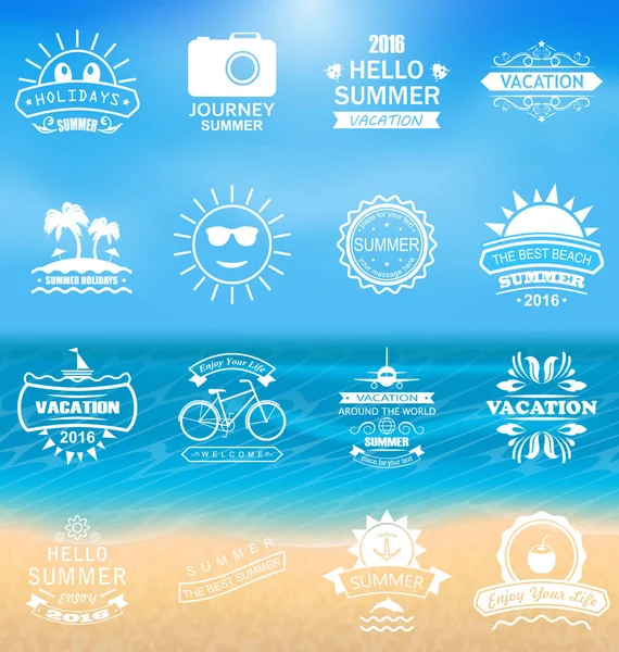 Groep zomer vakantie etiketten — Stockfoto