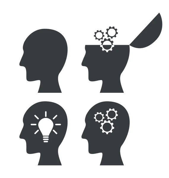 Icon process of generating ideas to solve problems, birth of the — Stock Photo, Image