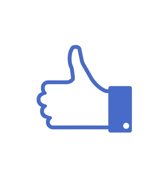 Icon of Blue Thumb Up, Isolated on White Background — Stock Photo, Image