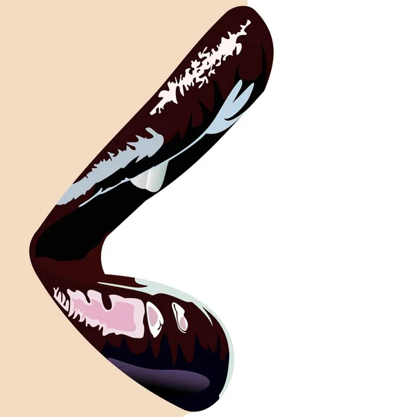 Realistic illustration of close up of lips — Stock Photo, Image