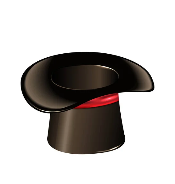 Chapéu de cilindro mágico isolado no fundo branco — Fotografia de Stock
