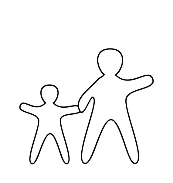 Silhouette von Eltern und Kindern — Stockfoto