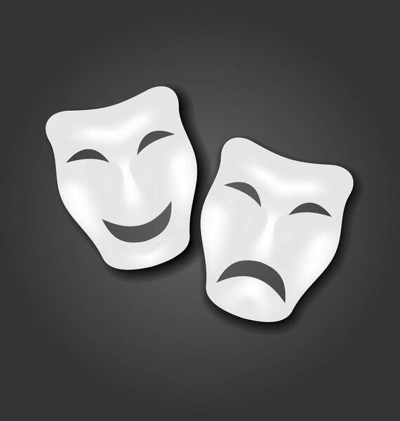 Комедийные и трагические маски для карнавала или театра
