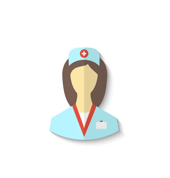 Flat icon of medical nurse with shadow isolated on white backgro — Stock Photo, Image