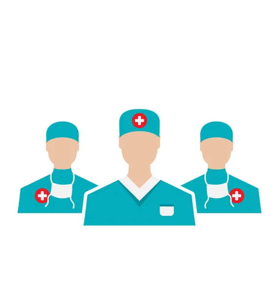 Ikon mengatur pekerja medis dalam gaya desain datar modern, isol — Stok Foto