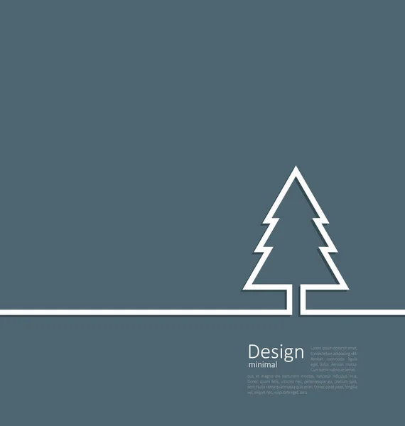 Disegno laconico di abete albero di Natale sulla linea di pulizia modello piatto c — Foto Stock