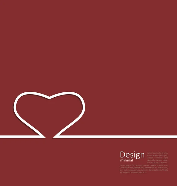 Szív minimál stílusú design kártya a Valentin-nap — Stock Fotó