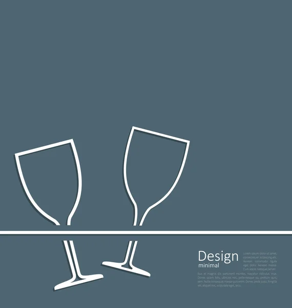 Illustratie twee wijnglas bruiloft uitnodigingskaart — Stockfoto