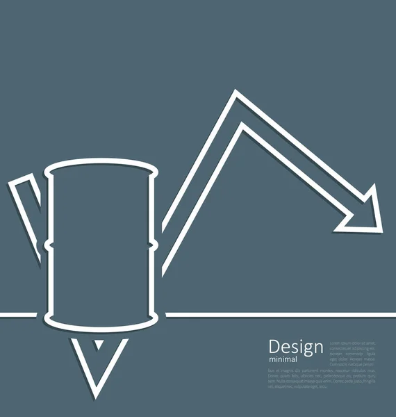 Illustrazione freccia indicante tendenza dinamica prezzo del petrolio, barile ro — Foto Stock