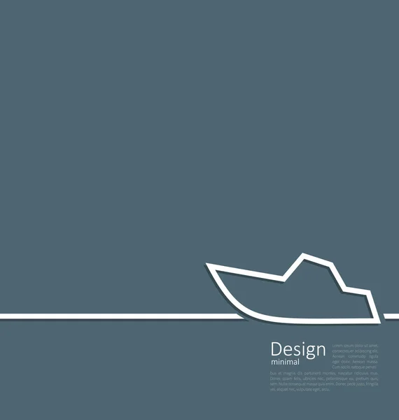 Logo of yacht in minimal flat style line — Stock Photo, Image