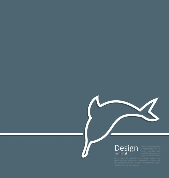 Logo voor dolphin in minimale vlakke stijl lijn — Stockfoto