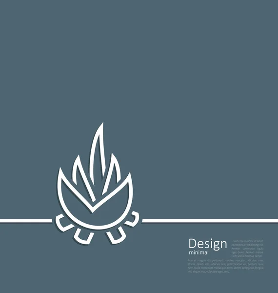 Illustrazione logo del falò, simbolo del campeggio, semplice piatto sty — Foto Stock