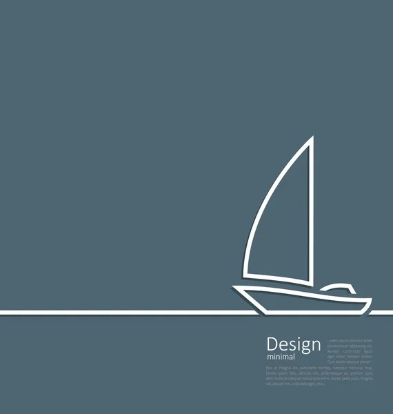 Logo perahu layar dalam garis gaya minimal datar — Stok Foto