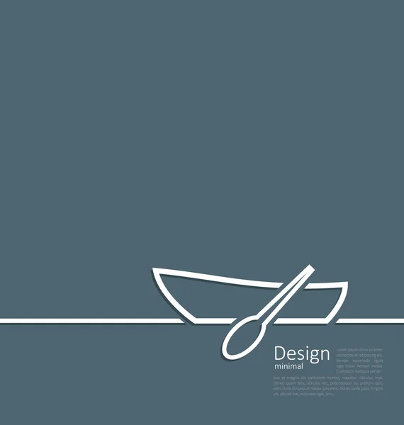 Logo della barca a remi in linea minimale stile piatto — Foto Stock