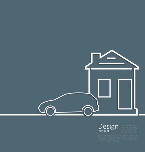 Web πρότυπο σπίτι και χώρο στάθμευσης αυτοκινήτων λογότυπο σε επίπεδη στυλ minimal cl — Φωτογραφία Αρχείου