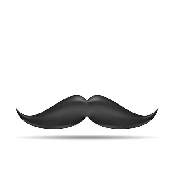 Cute vintage cartoon black mustache, isolated on white backgroun — Stock Photo, Image