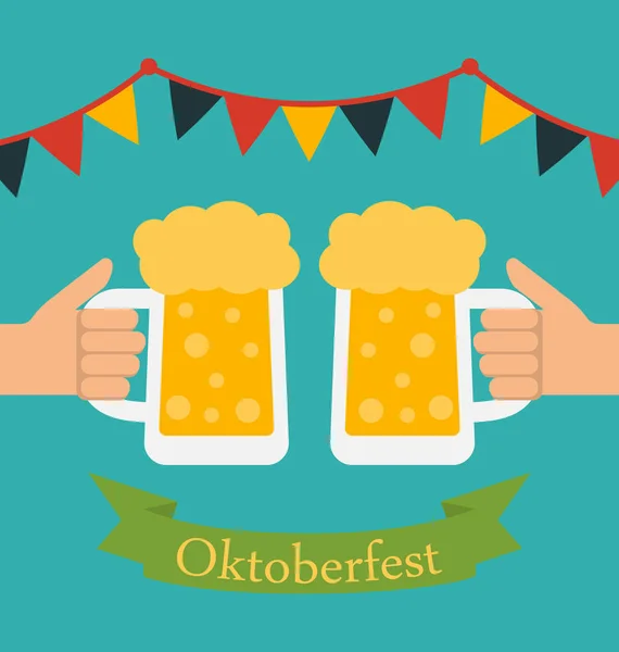 Adverteren Flyer met decoratie voor Oktoberfest — Stockfoto