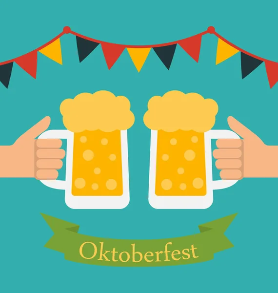 Werbeflyer mit Dekoration für Oktoberfest — Stockfoto