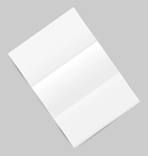 Folha de papel vazia com sombras, isolada em fundo cinza — Fotografia de Stock