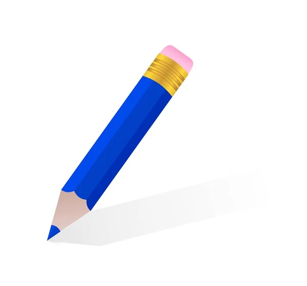 Illustration single blue pencil — Stock Photo, Image