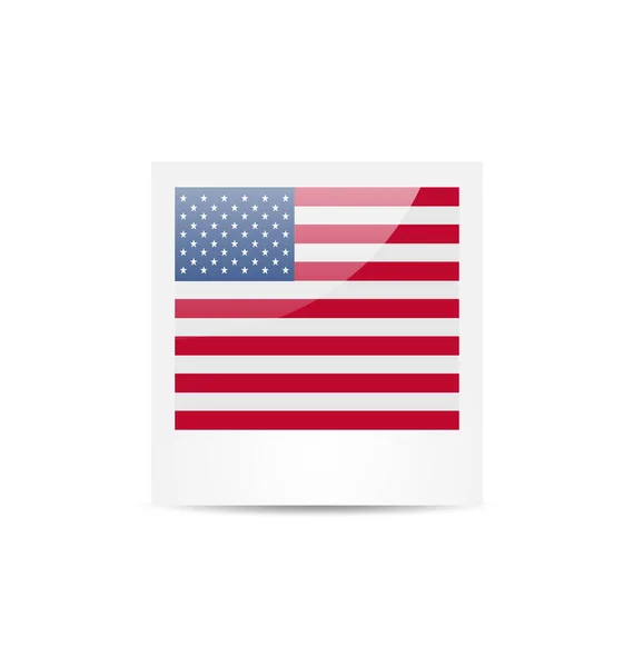 Photo frame in US national colors for Independence Day, isolated — Stock Photo, Image